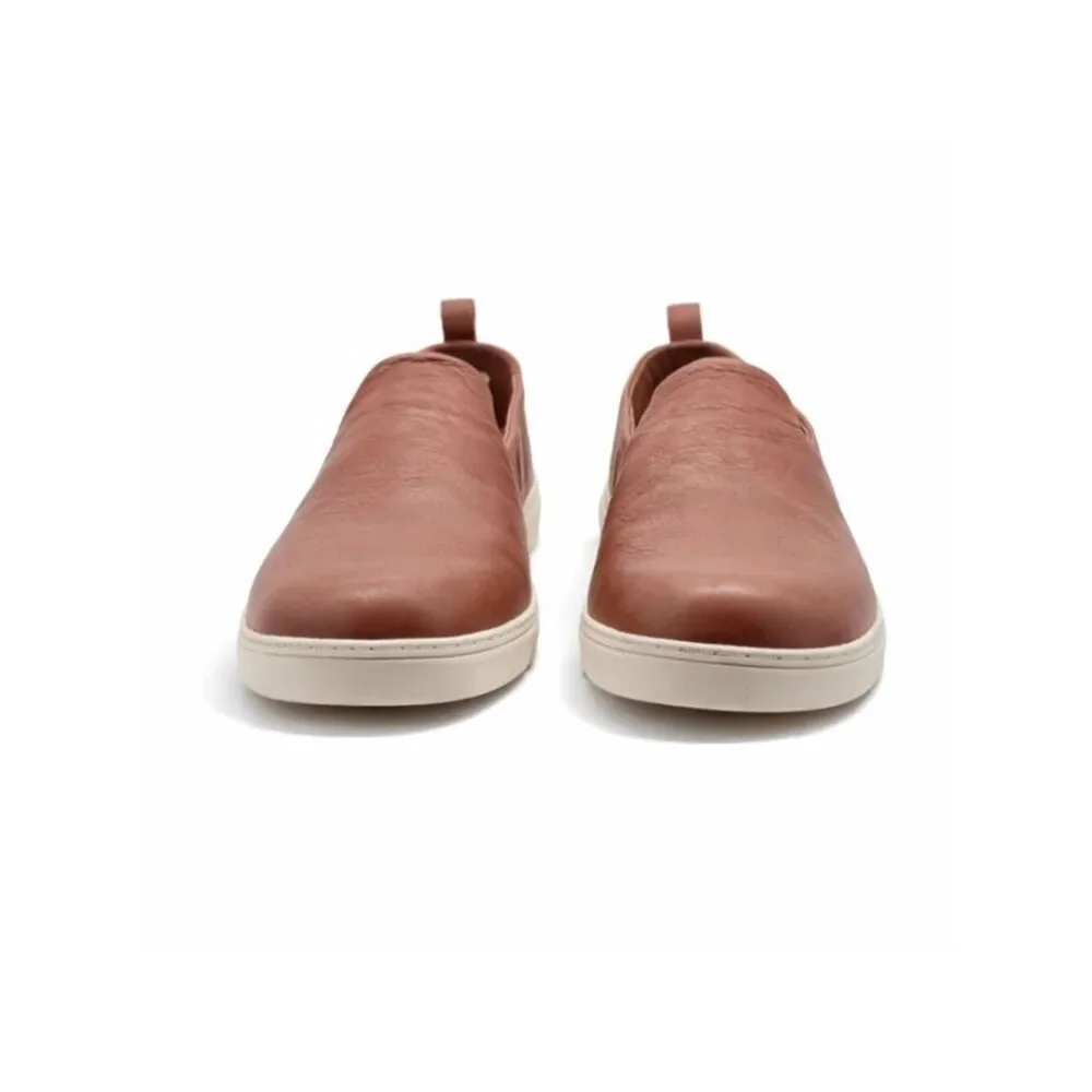 Vionic Uptown Willa Supportive Sneaker Tan Leather Slip On Women 7.5 Wide Loafer